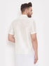 Men's Cream Silk Blend Ethnic Shirt